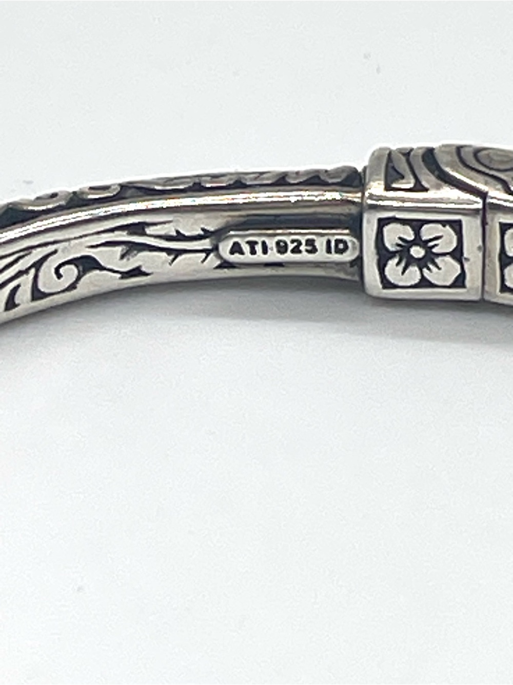 925 Sterling Silver ATI ID Serpent Cuff Bracelet Blue Topaz - Picture 2 of 6